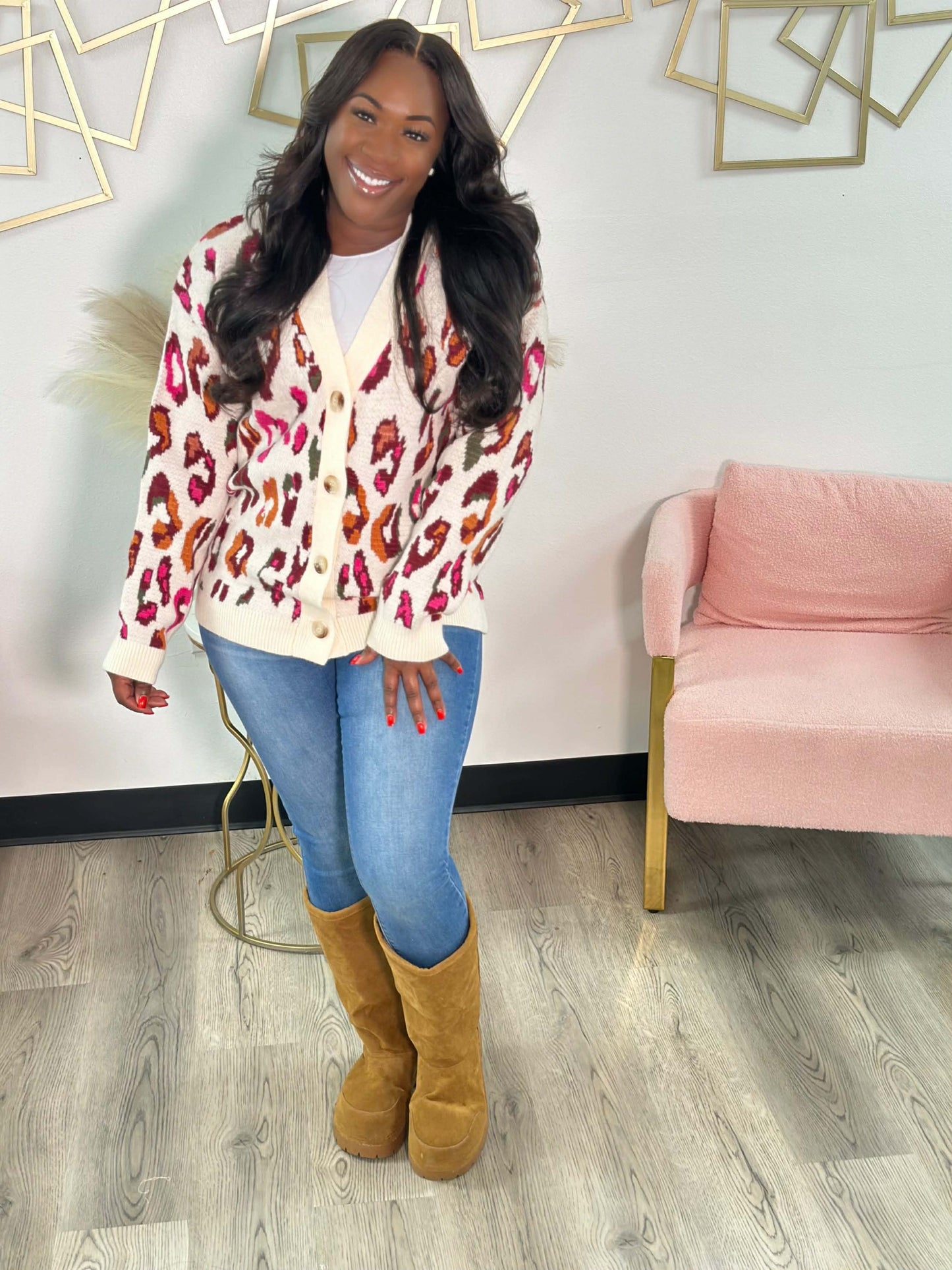 Multi-Color Animal print cardigan