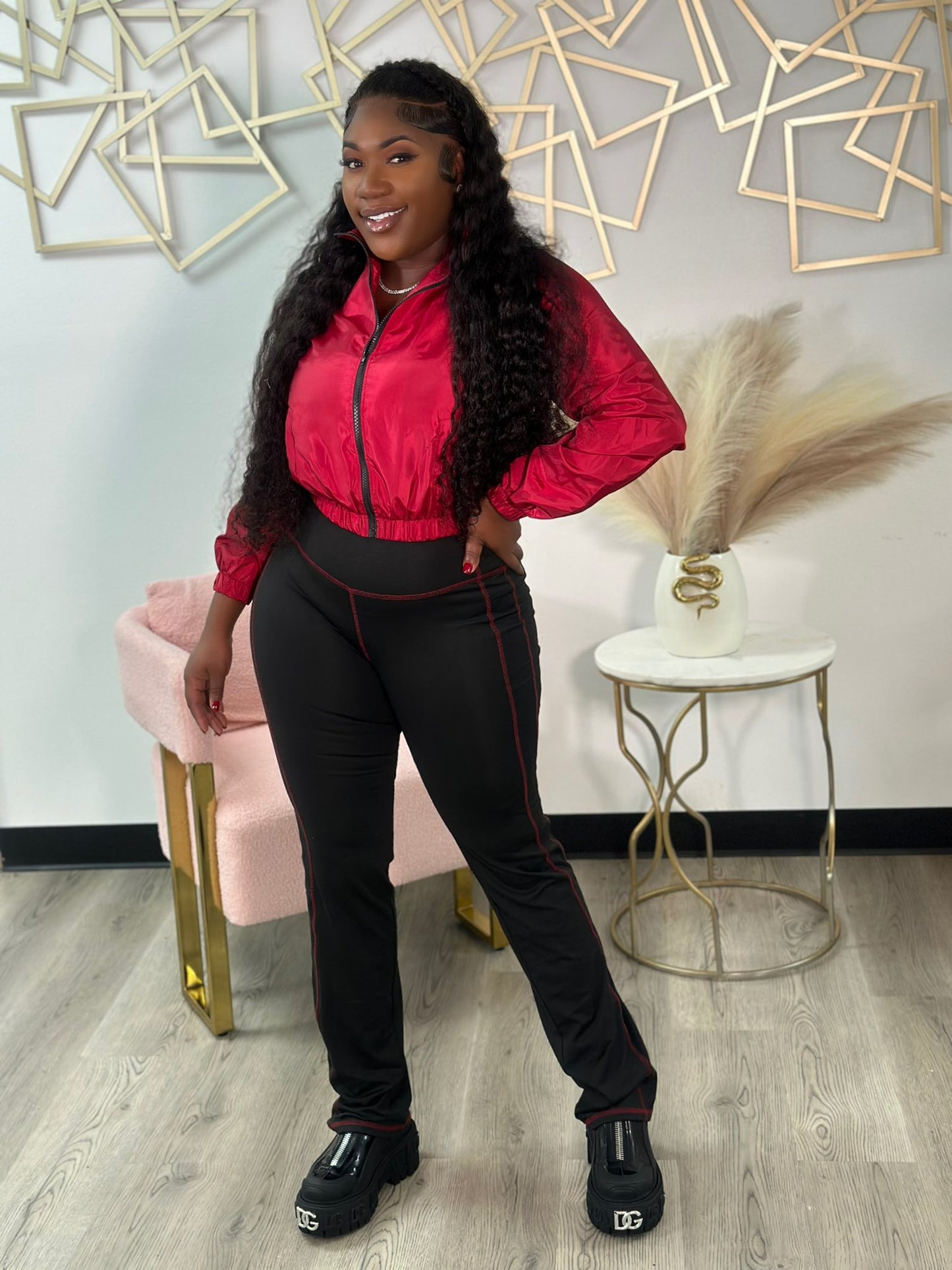 Burgundy/Black WindBreaker 2 piece