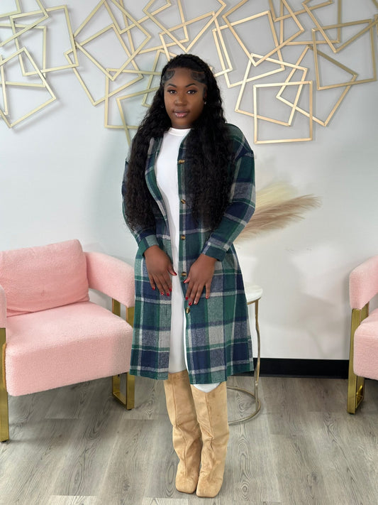 blue and green flannel