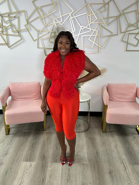 Red Topic Fur Set